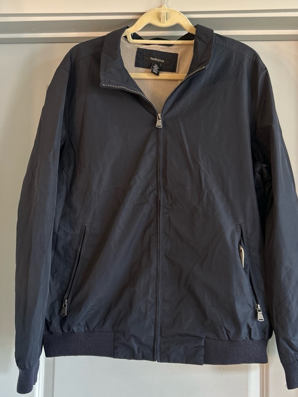 Van Heusen Men's Dark Navy Zip Bomber Jacket